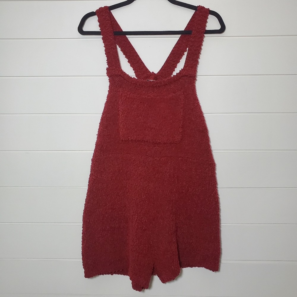 Blue Blush‎ Red Sherpa Romper Size S